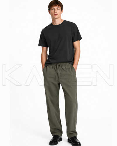 شلوار کتان کمرکشدار مردانه سبز تیره | 🇪🇸Pull&bear