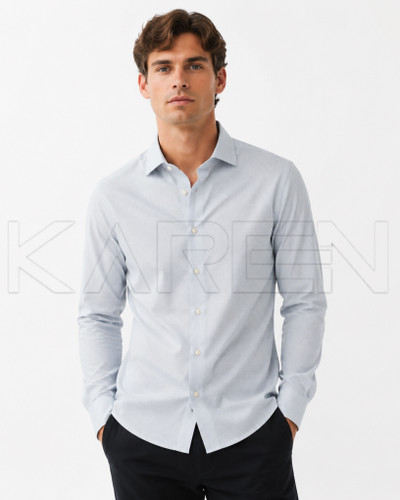 پیراهن آستین بلند مردانهی آبی | 🇳🇴Dressman
