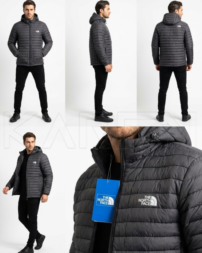 کاپشن مشکی مردانه ضدآب داخل پشم با کلاه جدا شونده از بـرند نورث فیس | 🇺🇸North face